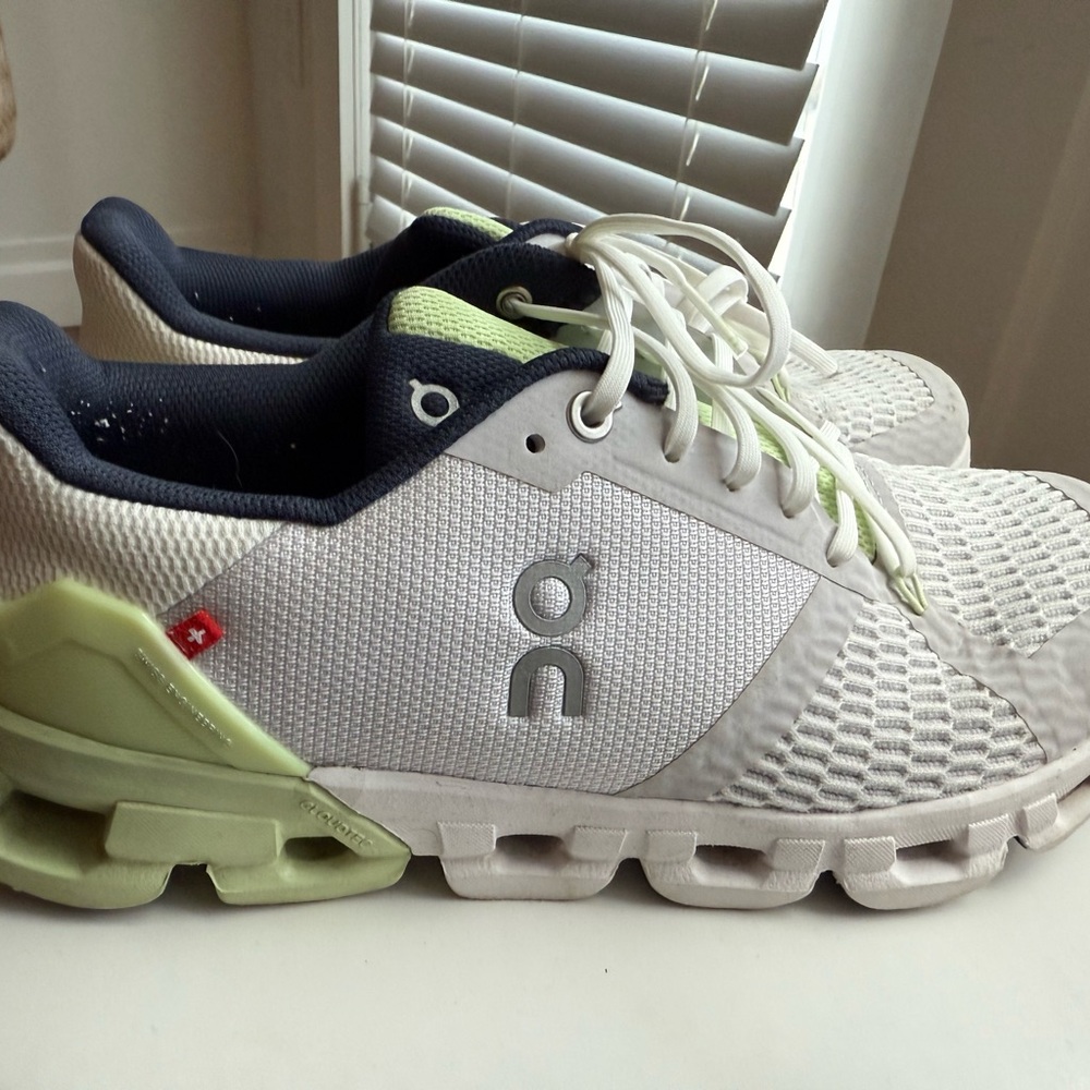 On Running Sneakers in White and Light Green